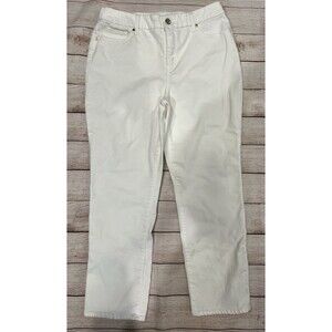 Chicos Chico’s So Sliming Leg Crop Womens White Denim High Rise 1.5, Medium, 10